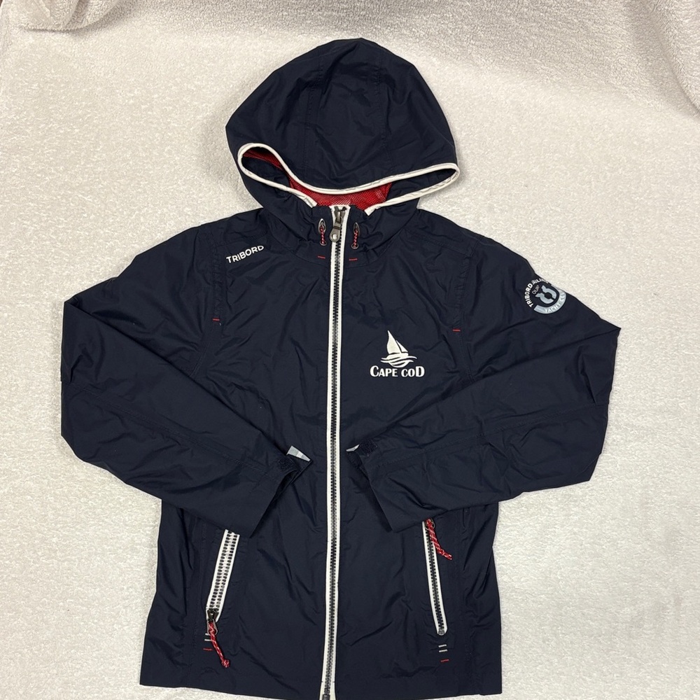 Tribord navy waterproof breathable sailing jacket size 8